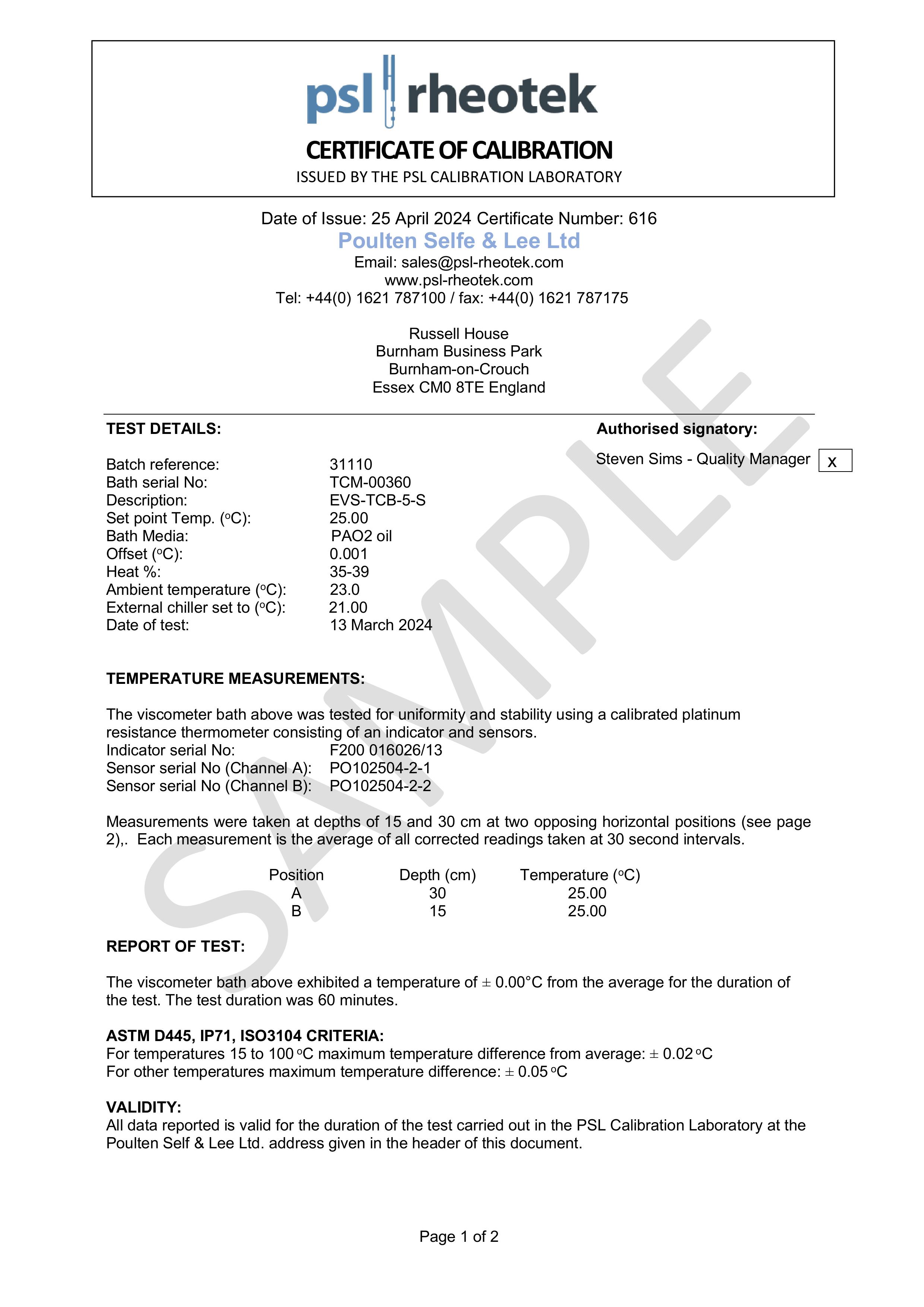 EVS bath cert SAMPLE